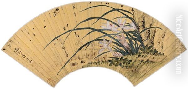 Orchid Oil Painting by Jiang Tingxi