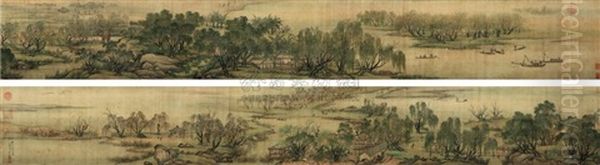 After Zhaodanian's Landscape Oil Painting by Jiang Tingxi