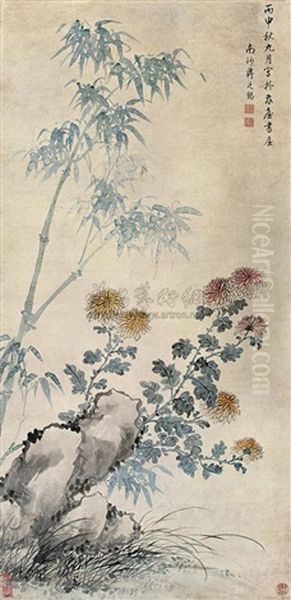 Flowers Oil Painting by Jiang Tingxi