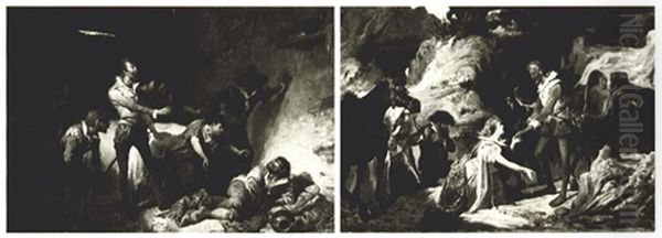 Don Quixote: A Pair Of Paintings Oil Painting by Jose Jimenez Fernandez