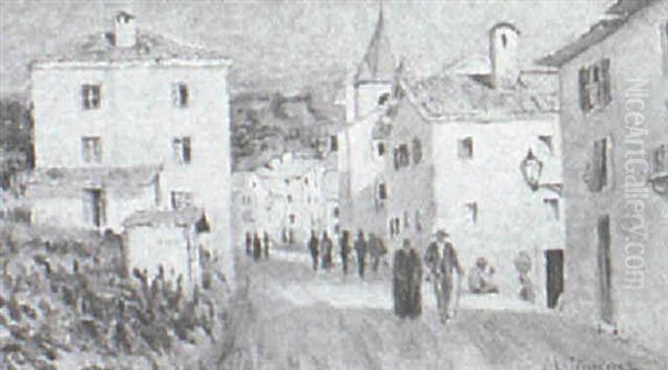 Pueblo Franc,s Oil Painting by Jose Jimenez y Aranda