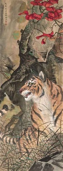 Tiger Oil Painting by Jin Cheng