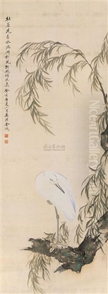 Flowers And Birds Oil Painting by Jin Cheng