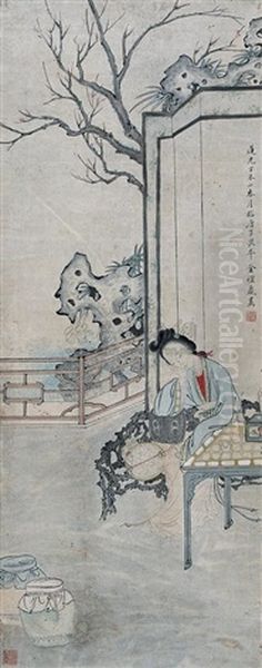 Lady Oil Painting by  Jin Liying