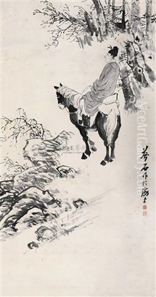 Donkeys Oil Painting by  Jin Mengshi