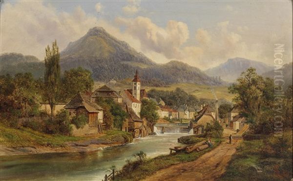 A Summer Day Oil Painting by Alfred Jirasek