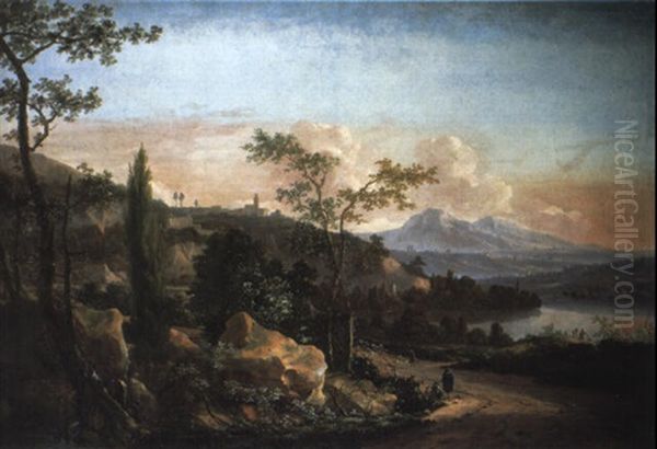Paysage Avec Un Chemin Pres D'une Riviere Oil Painting by Hans De Jode