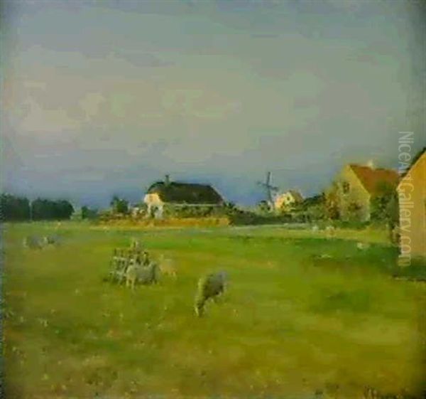 Septemberaften Pa Skagen. 1889 Oil Painting by Viggo Johansen
