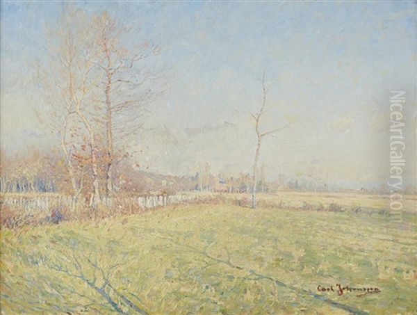 Franskt Landskap Oil Painting by Carl (August) Johansson