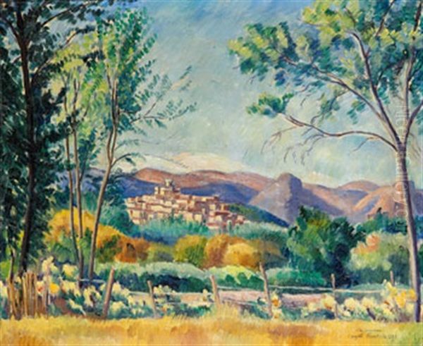 Cagnes Och Alpes Maritime - Sydfrankrike Oil Painting by Helge Johansson