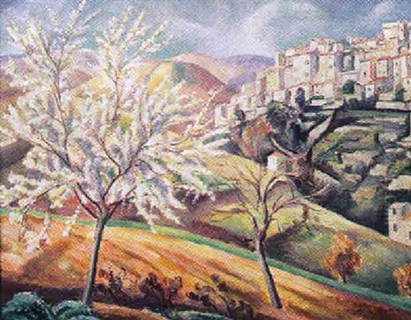 Cagnes En Vardag Oil Painting by Helge Johansson