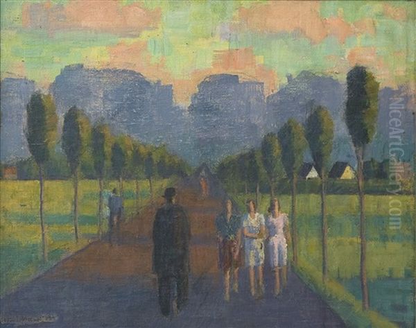 Alle Med Promenerande Figurer Oil Painting by Johan Albin Johansson