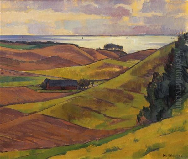 Hostlandskap Oil Painting by Johan Albin Johansson