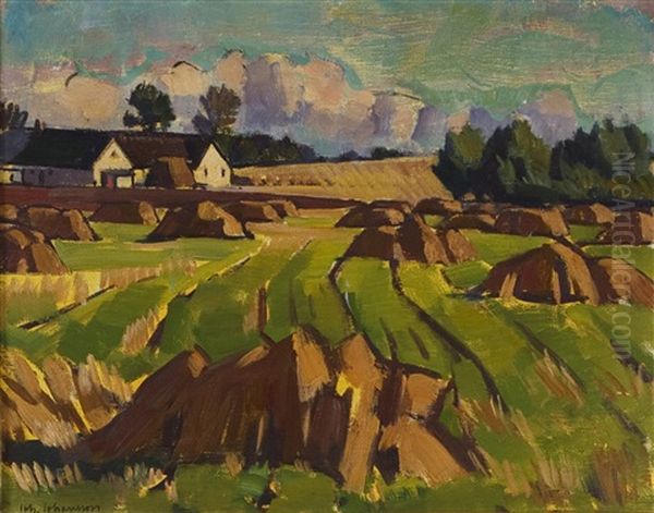 Landscape From Skane Oil Painting by Johan Albin Johansson