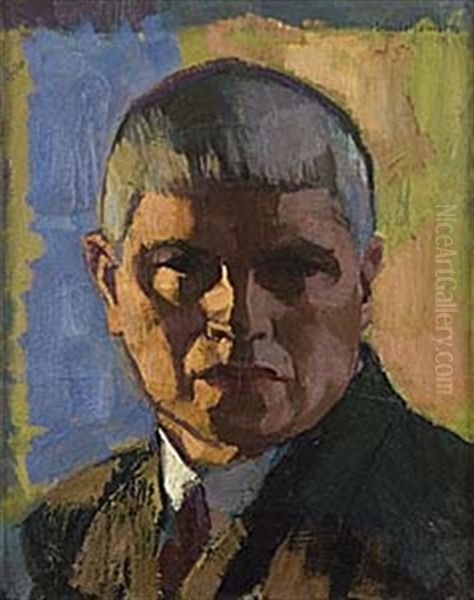 Sjalvportratt Oil Painting by Johan Albin Johansson