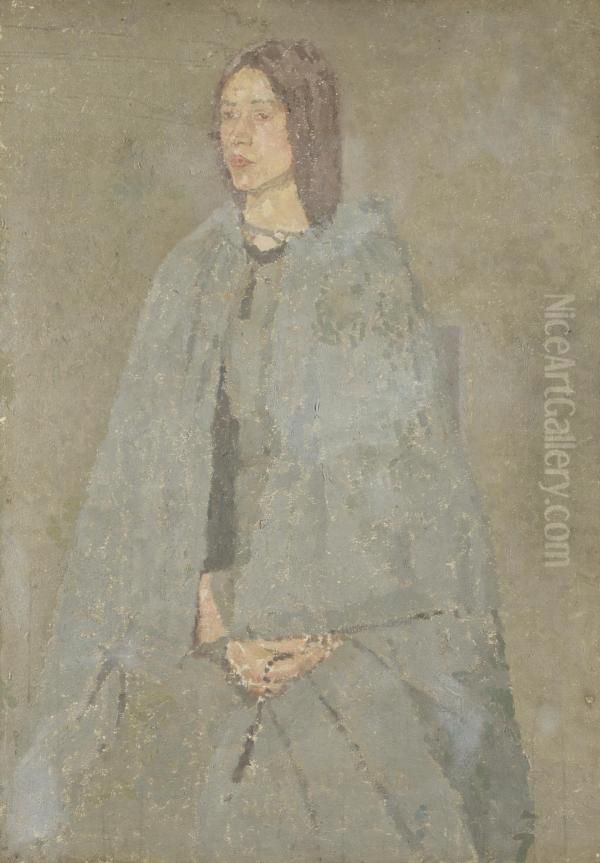 Portrait Of A Girl In Grey Oil Painting by Gwen John