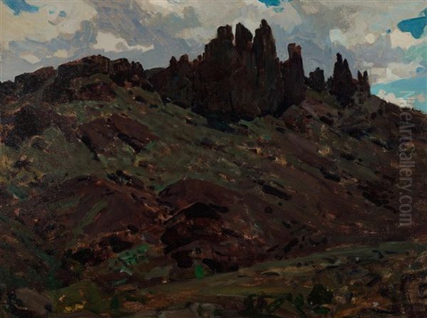 Butte, Montana Oil Painting by Frank Johnson