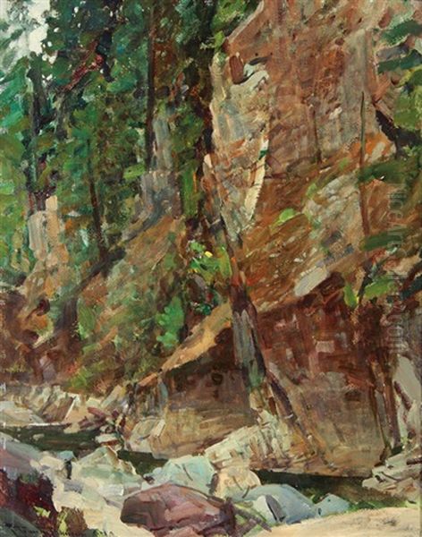 In The Canyon Oil Painting by Frank Johnson