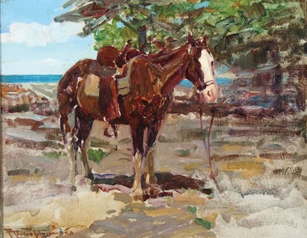 Blazed Faced Pony Oil Painting by Frank Johnson