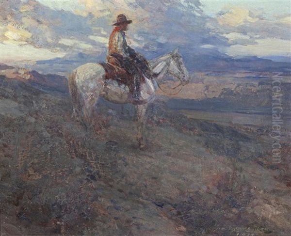 Early Moonrise Oil Painting by Frank Johnson