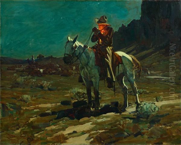 Night Time In Wyoming Oil Painting by Frank Johnson