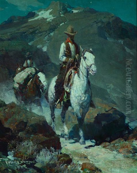 The Moonlit Trail Oil Painting by Frank Johnson