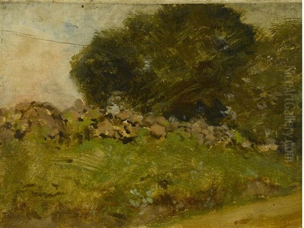 Large Rocks At Home, Pleasantville, Ny Oil Painting by Frank Johnson