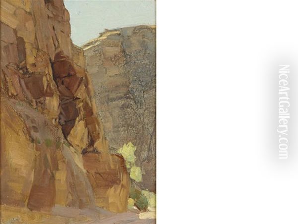 A Rocky Southwest Landscape Oil Painting by Frank Johnson