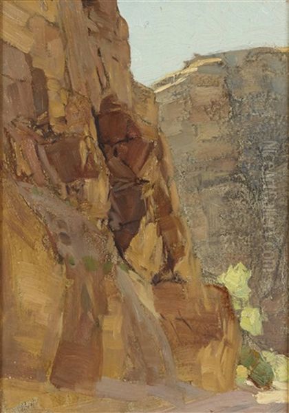 A Rocky Southwest Landscape Oil Painting by Frank Johnson