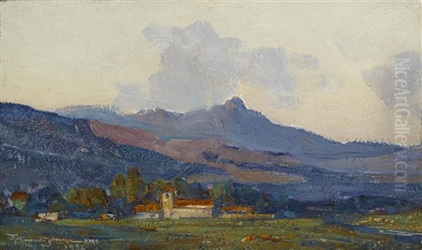 California Mission, San Juan Bautista Oil Painting by Frank Johnson