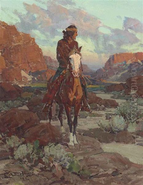 In The Evening Glow Oil Painting by Frank Johnson