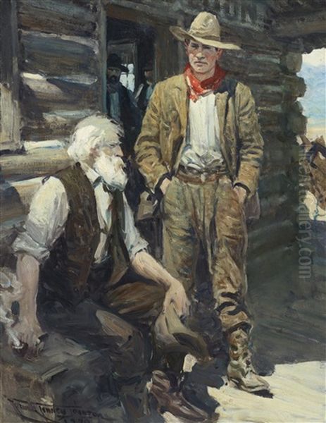 The Old Timer Oil Painting by Frank Johnson