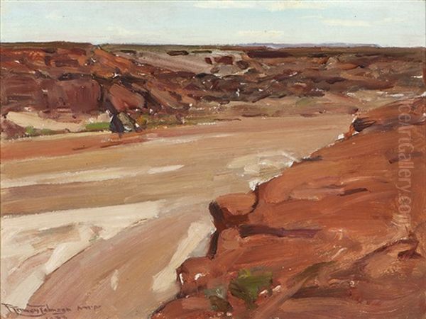 Banks Of The Little Colorado, Near Cameron, Ariz Oil Painting by Frank Johnson