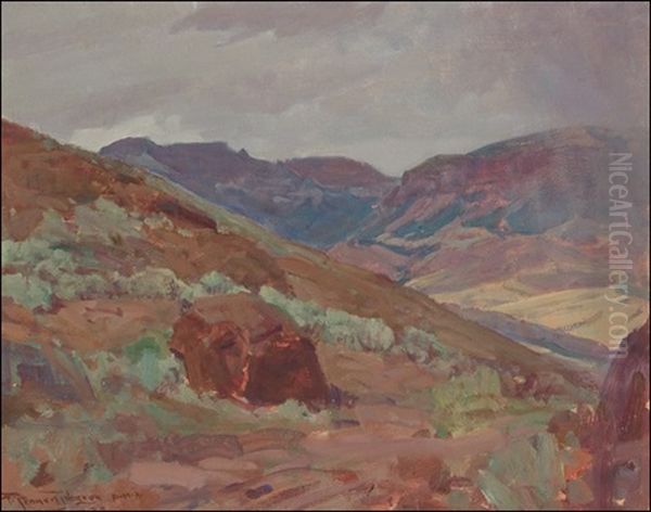 Wyoming Landscape Over Canyon Creek Oil Painting by Frank Johnson