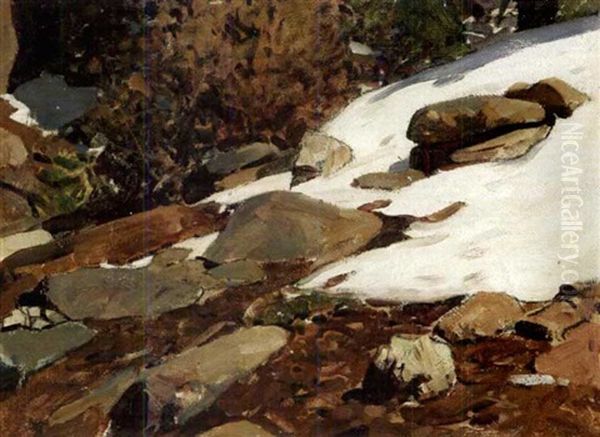 Wyoming Landscape, Snow Oil Painting by Frank Johnson