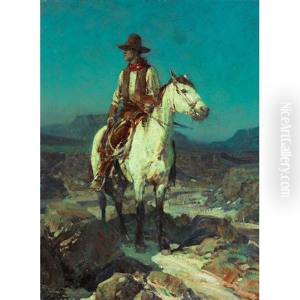 Night In The Valley Oil Painting by Frank Johnson