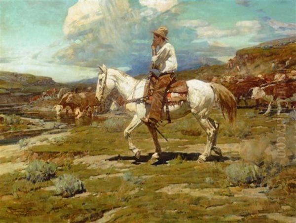 On The Drive Oil Painting by Frank Johnson