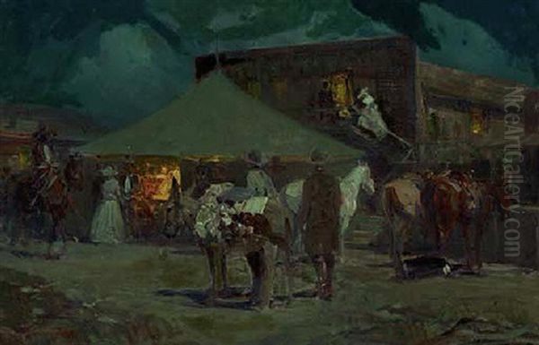 California's First Theater Oil Painting by Frank Johnson