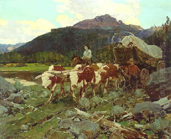 To A Home In The West Oil Painting by Frank Johnson