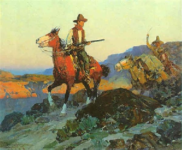 Trouble At The Border Oil Painting by Frank Johnson