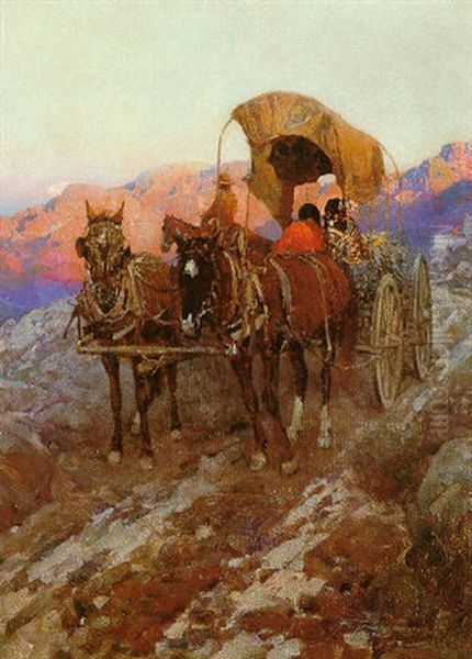 The Harvest Moon Oil Painting by Frank Johnson