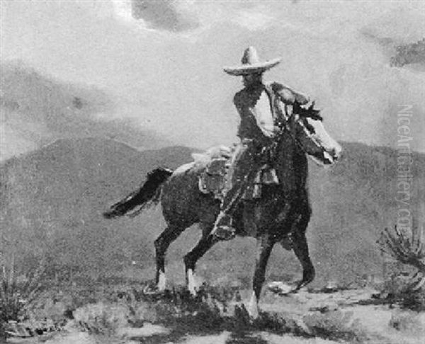A Vaquero On Horseback Oil Painting by Frank Johnson