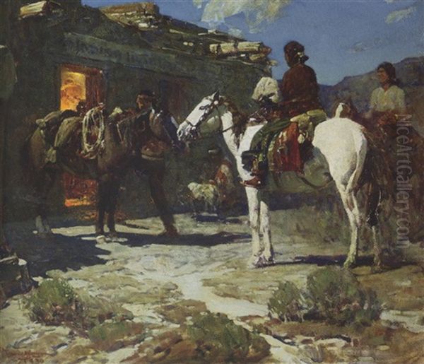 When Trading Is Finished Oil Painting by Frank Johnson