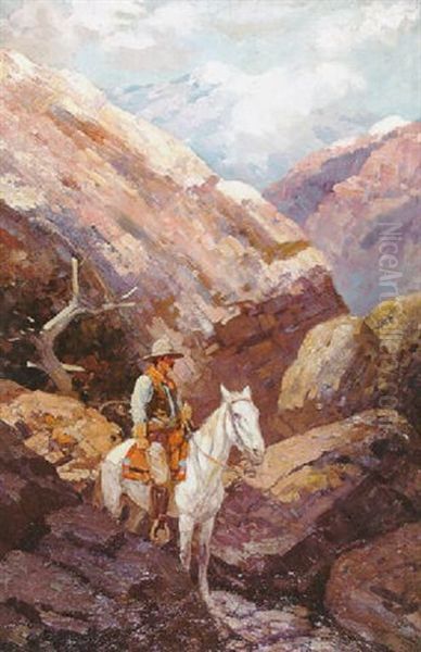 Solitary Horseman Oil Painting by Frank Johnson