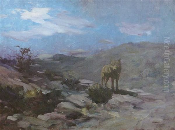 Coyote Nocturne Oil Painting by Frank Johnson