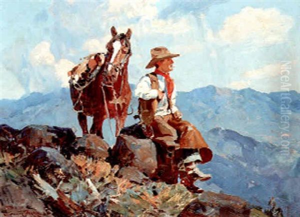 Wyoming Trail Oil Painting by Frank Johnson