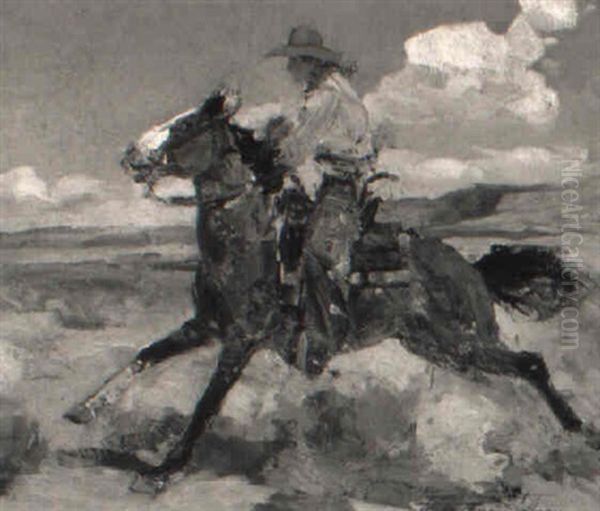 Rider On Horseback Oil Painting by Frank Johnson