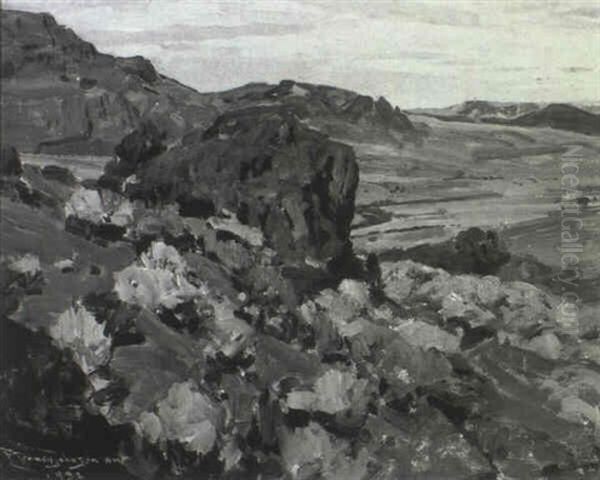 Along The Shoshone Oil Painting by Frank Johnson