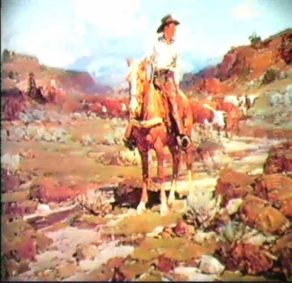 Spring Roundup Oil Painting by Frank Johnson