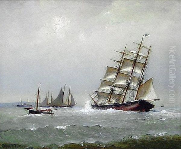 Little Girl (emma Van Name) In Pink With Goblet Filled With Strawberries Oil Painting by Johnson, Marshall